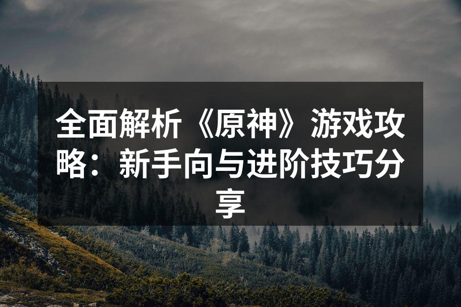 全面解析《原神》游戏攻略：新手向与进阶技巧分享